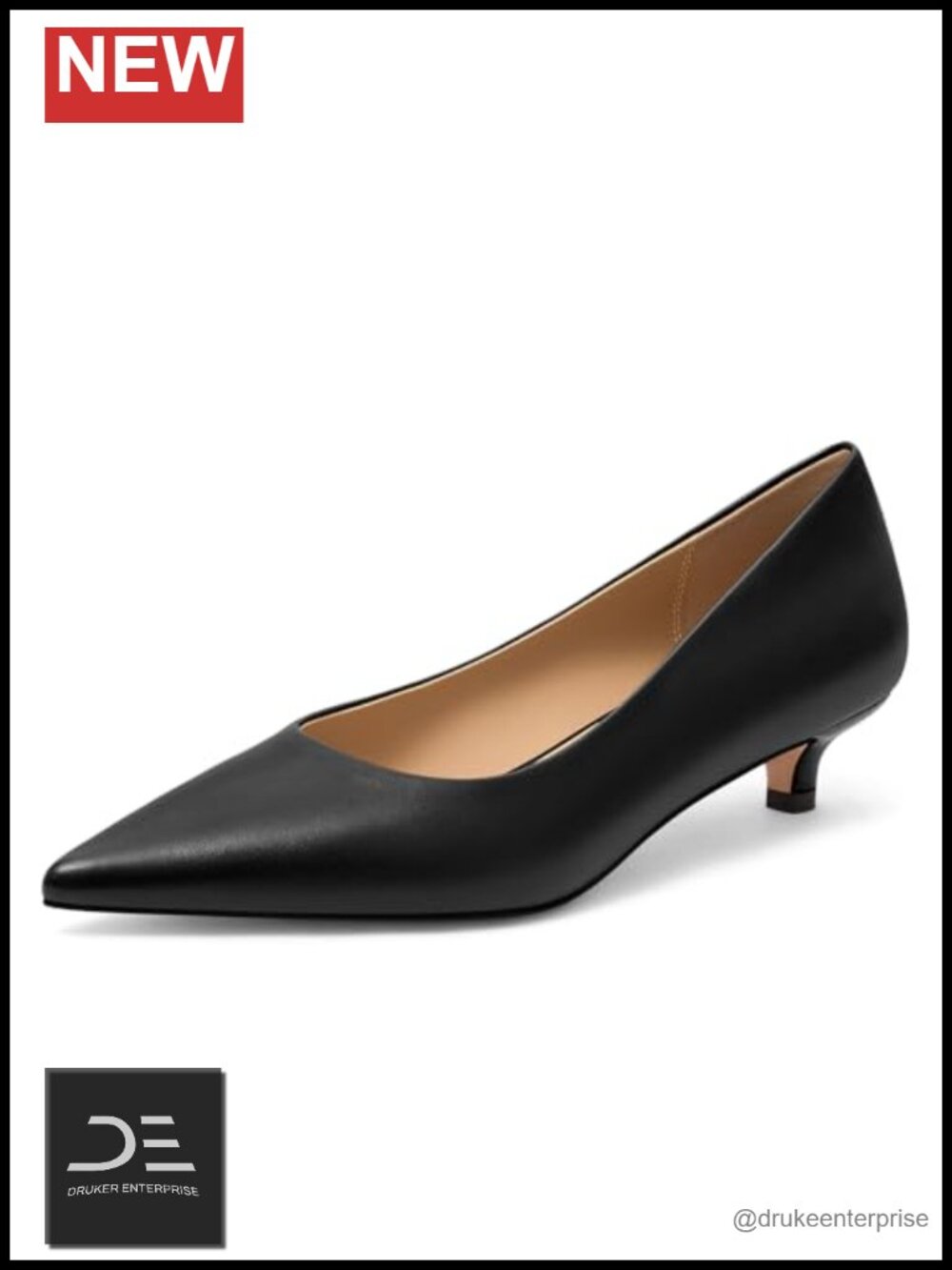 Kitten Heels for Women 1.5 Inch Low Heel Pointed Toe Pumps Closed Toe